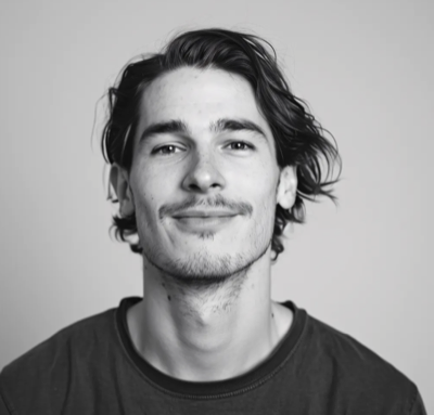 Community member black and white portrait